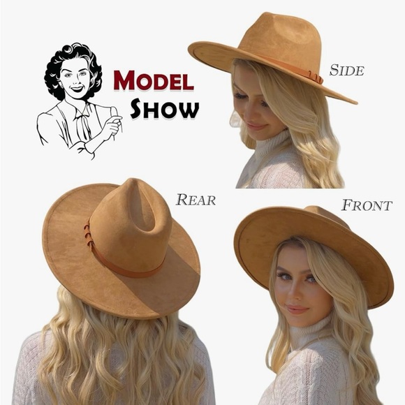 Tan wide brim western/fedora style hat (NWOT) - Picture 7 of 8